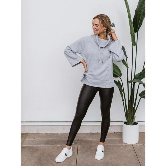 NEW SPANX Black High Rise Faux Leather Leggings Size Petite S  $98 - Picture 5 of 10